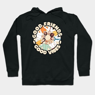 Good Friends Good Vibes Pastel Hoodie